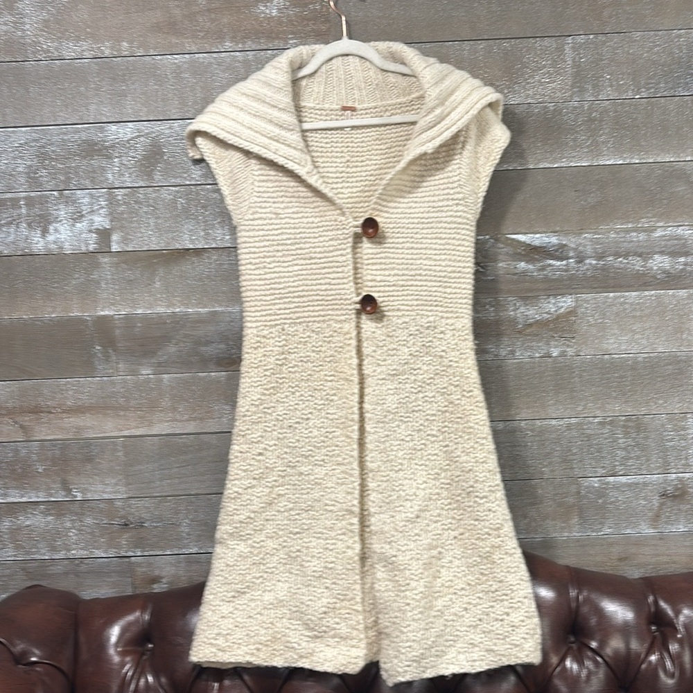 Free People wool cap sleeved short sleeved Cardigan size XS - Picture 10 of 10